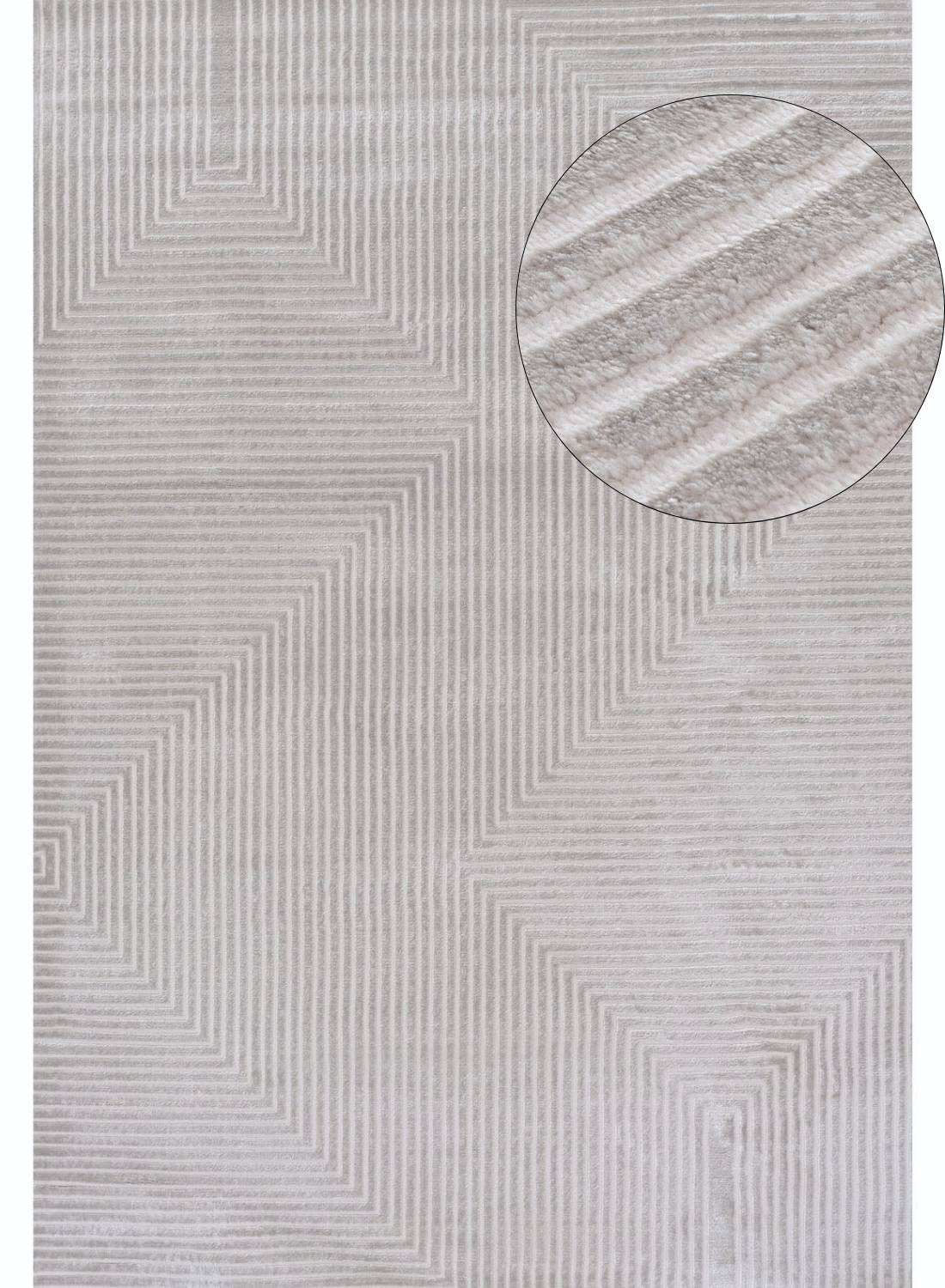 Carmel Grey - Cream Geometric Rug | 6050