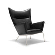 Carnaby High Back Armchair with Ottoman, Black
