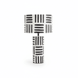 Carta 50cm Black And White Papier Mache Table Lamp with Geometric Lines