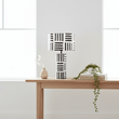 Carta 50cm Black And White Papier Mache Table Lamp with Geometric Lines