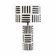 Carta 50cm Black And White Papier Mache Table Lamp with Geometric Lines