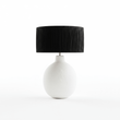 Carta 61cm White Papier Mache Table Lamp With Black Raffia Shade