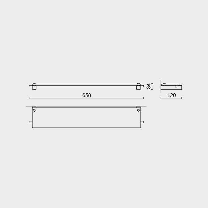 Carvo Brushed Stainless Steel Bathroom Shelf 40486