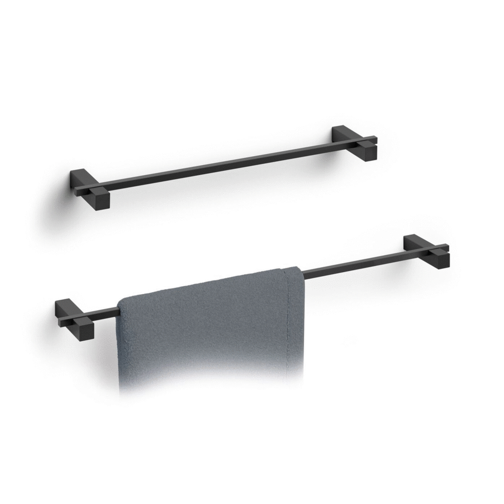 Carvo Powder Coated Black Stainless Steel 65.8 cm Towel Rail 40502