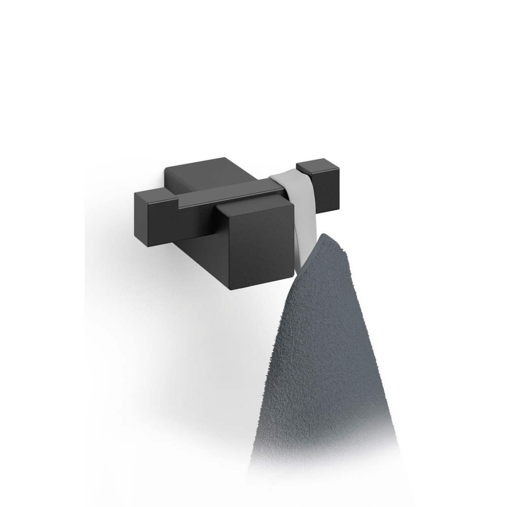 Carvo Powder Coated Black Stainless Steel Double Towel/Robe Hook 40504