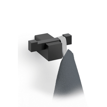 Carvo Powder Coated Black Stainless Steel Double Towel/Robe Hook 40504