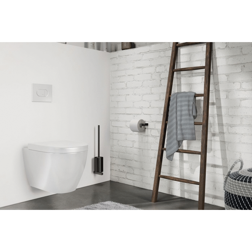 Carvo Powder Coated Black Stainless Steel Toilet Roll Holder 40500