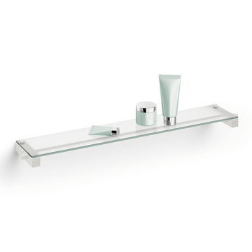 Carvo White Stainless Steel & Glass Bathroom Shelf 40816