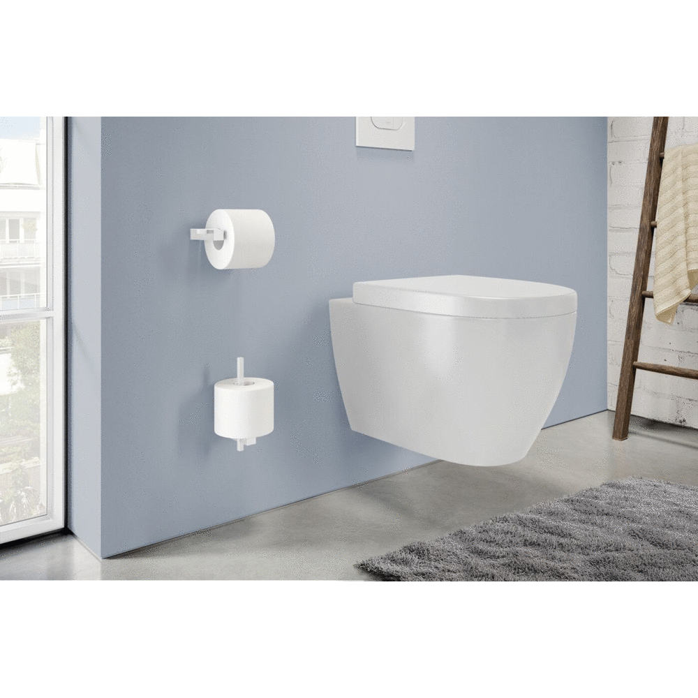 Carvo White Stainless Steel Toilet Roll Holder 40810