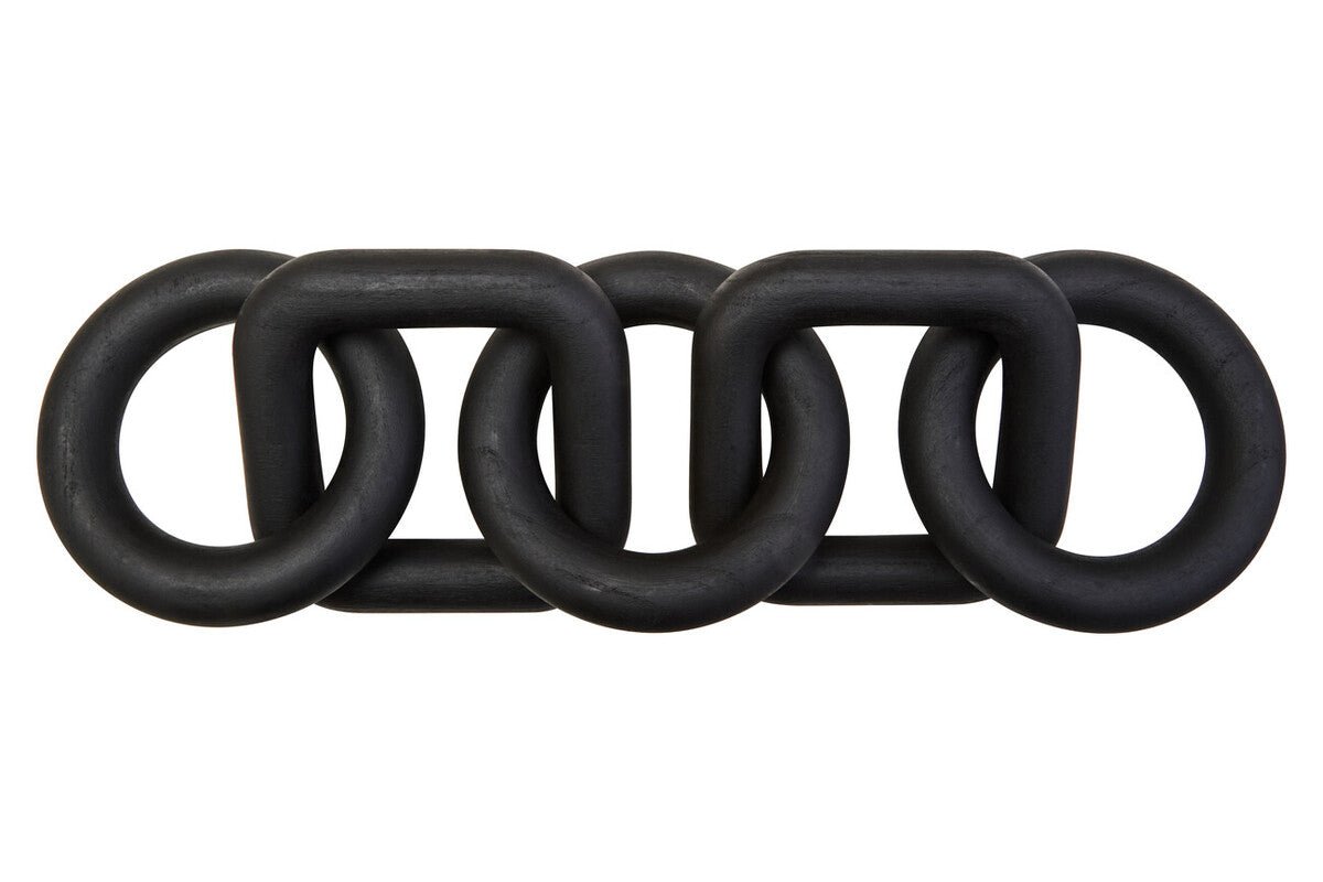 Cato 5 Link Black Wood Chain Sculpture