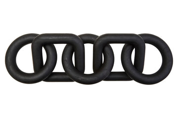 Cato 5 Link Black Wood Chain Sculpture