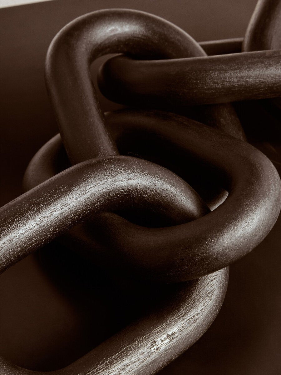 Cato 5 Link Black Wood Chain Sculpture