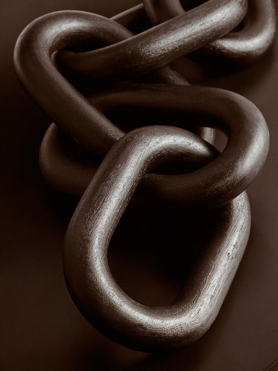 Cato 5 Link Black Wood Chain Sculpture