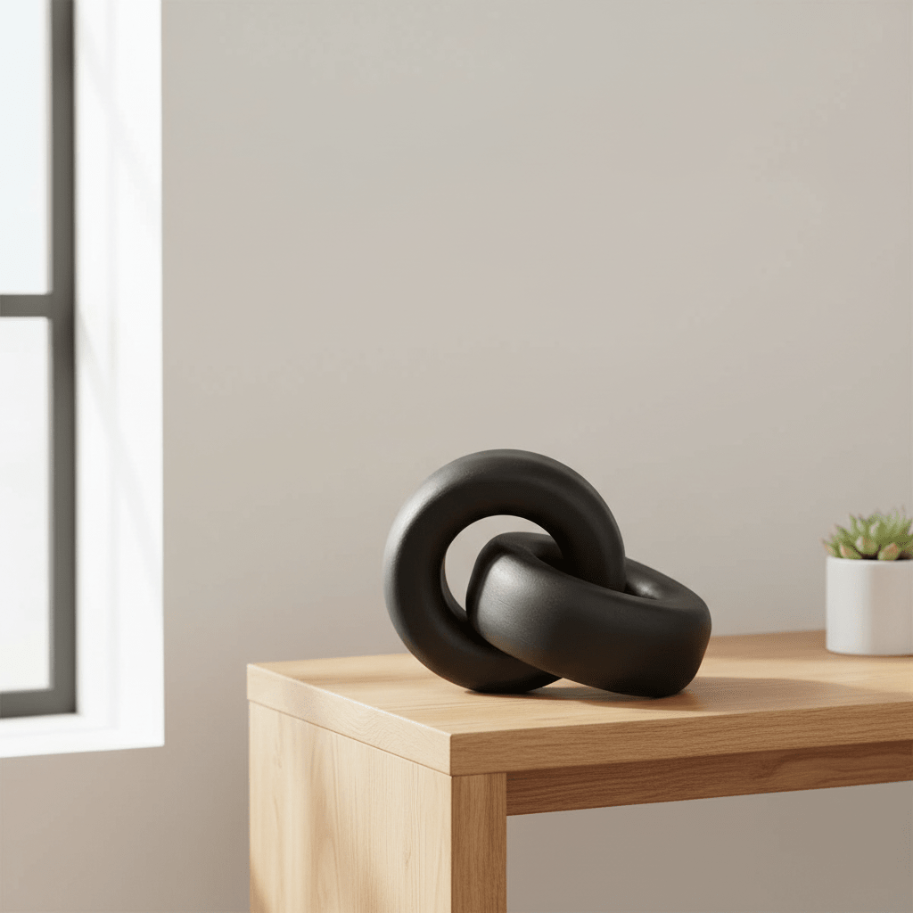 Cato Black Wood Knot Decor