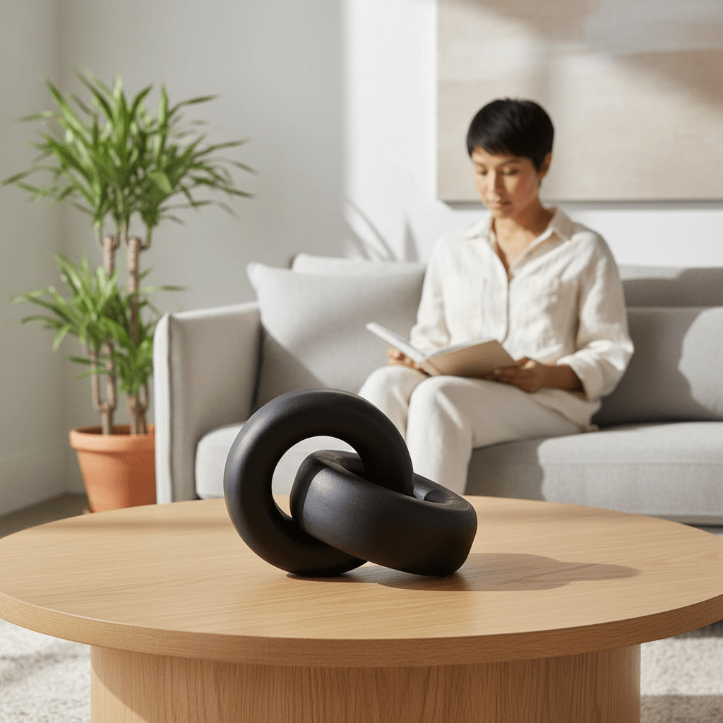 Cato Black Wood Knot Decor