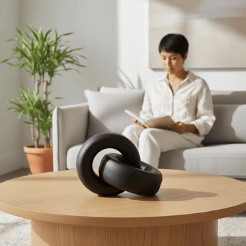 Cato Black Wood Knot Decor