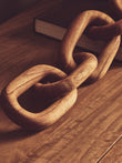 Cato Brown Wood 5 Link Chain Sculpture