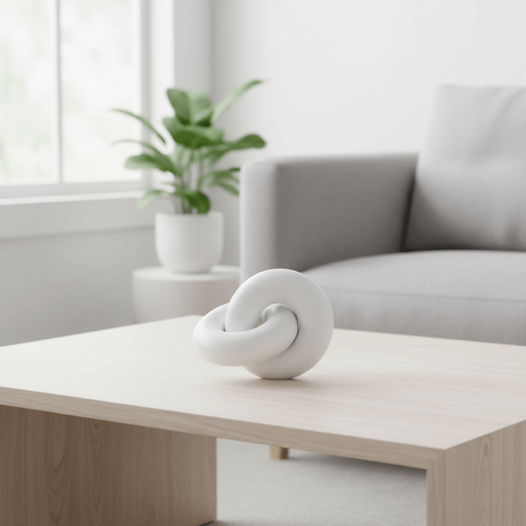 Cato White Wood Knot Decor