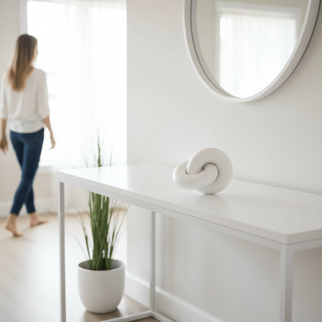 Cato White Wood Knot Decor