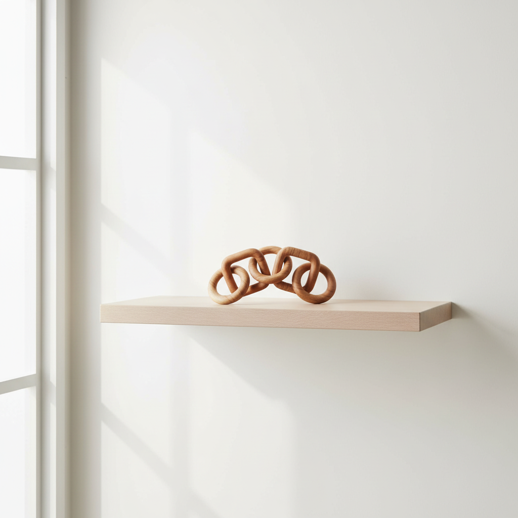Cato 5 Link Natural Wood Chain Sculpture