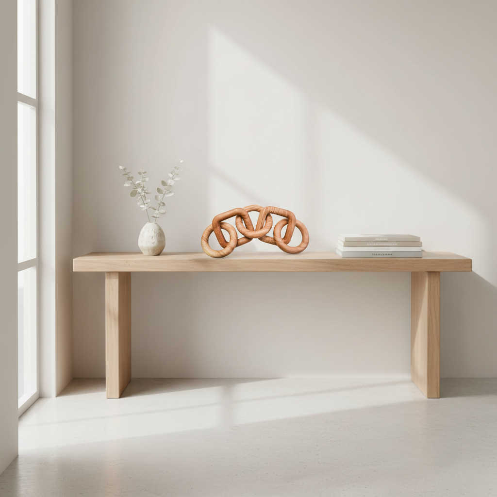 Cato 5 Link Natural Wood Chain Sculpture