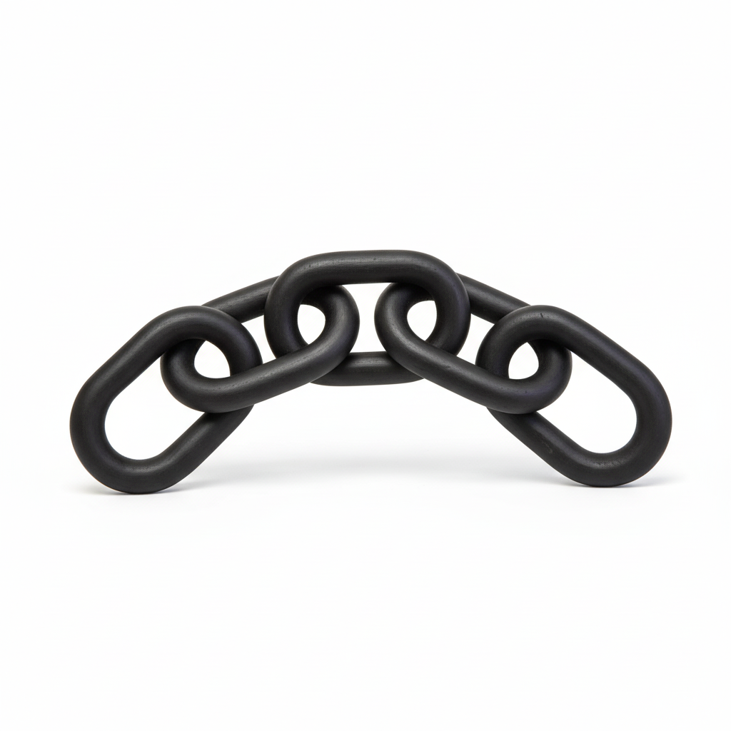 Cato Black Wood 5 Link Chain Sculpture