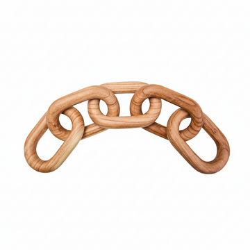 Cato Natural Wood 5 Link Chain Sculpture