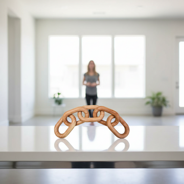Cato Natural Wood 5 Link Chain Sculpture