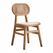 Cebu Beige Fabric and Grey Wash Elm Wood Dining Chair