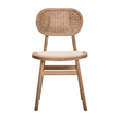 Cebu Beige Fabric and Grey Wash Elm Wood Dining Chair