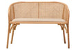 Cebu Natural Cane and Beech Wood Bench with Backrest