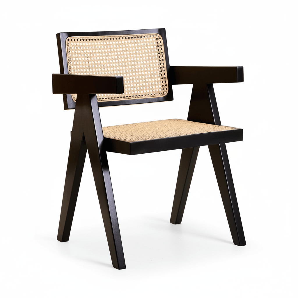 Cebu Natural Cane and Black Beech Wood Dining Chair