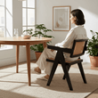 Cebu Natural Cane and Black Beech Wood Dining Chair