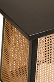 Cebu Natural Cane and Black Elm Wood Side Table