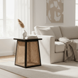 Cebu Natural Cane and Black Elm Wood Side Table