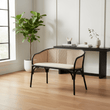 Cebu Natural Cane Bench with Black Beech Wood Frame