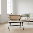 Cebu Natural Cane Bench with Black Elm Wood Frame