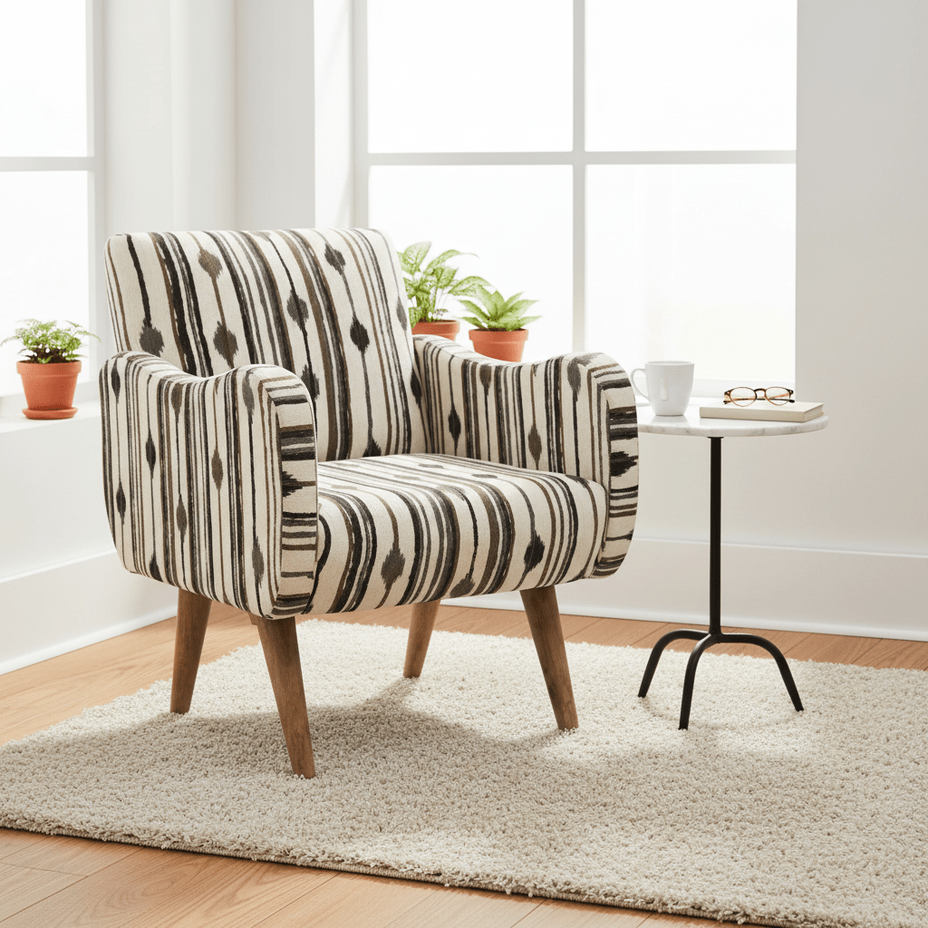 Cefena Armchair With Straight Arms