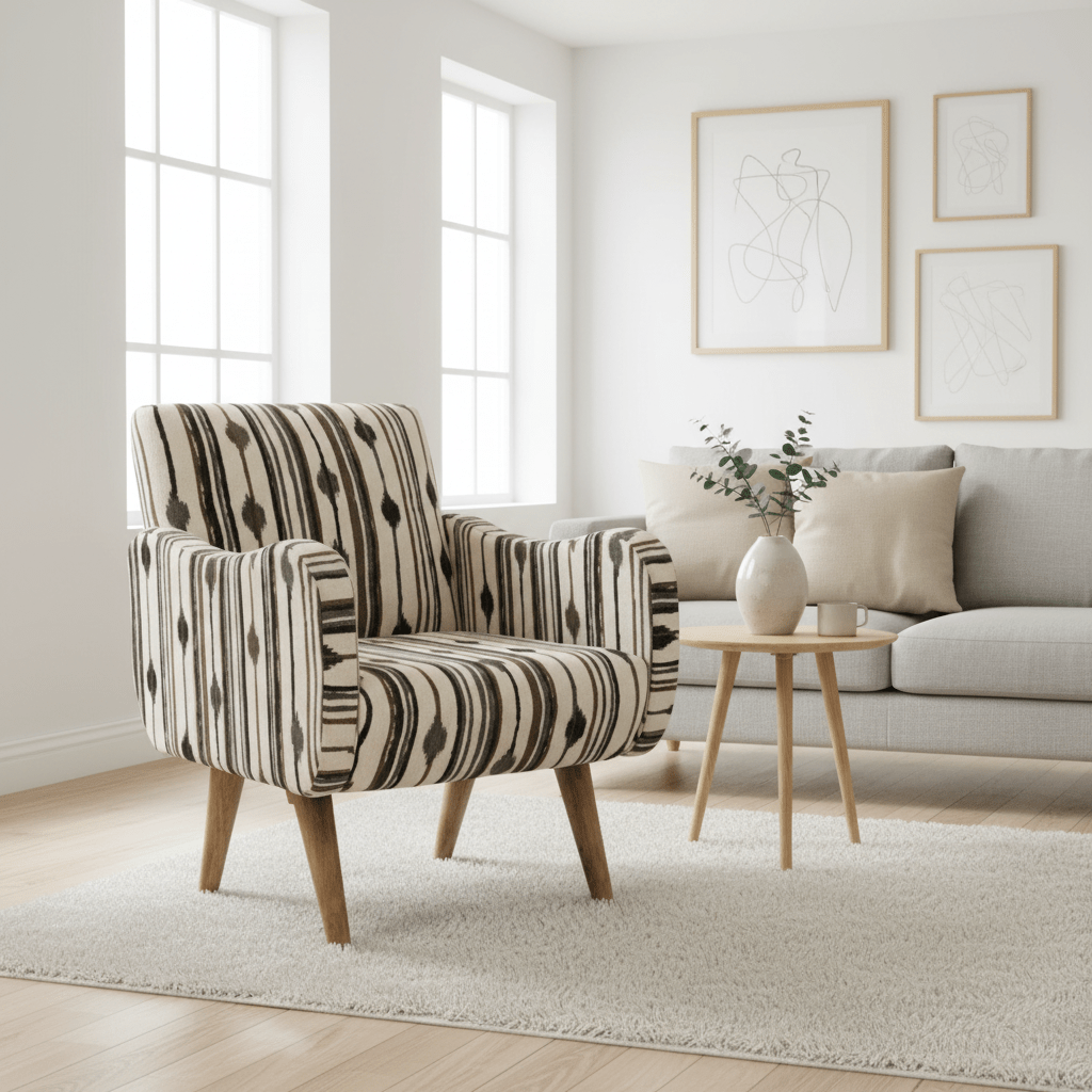 Cefena Armchair With Straight Arms