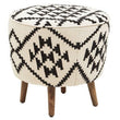 Cefena Round Patterned Footstool