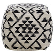 Cefena Square Black and White Patterned Pouffe