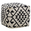 Cefena Square Black and White Patterned Pouffe