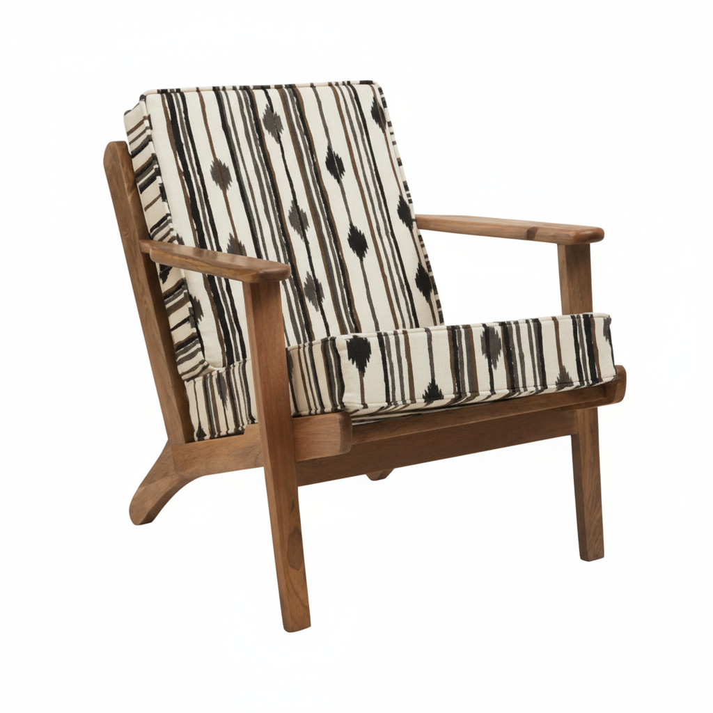 Cefena Armchair With Angular Arms