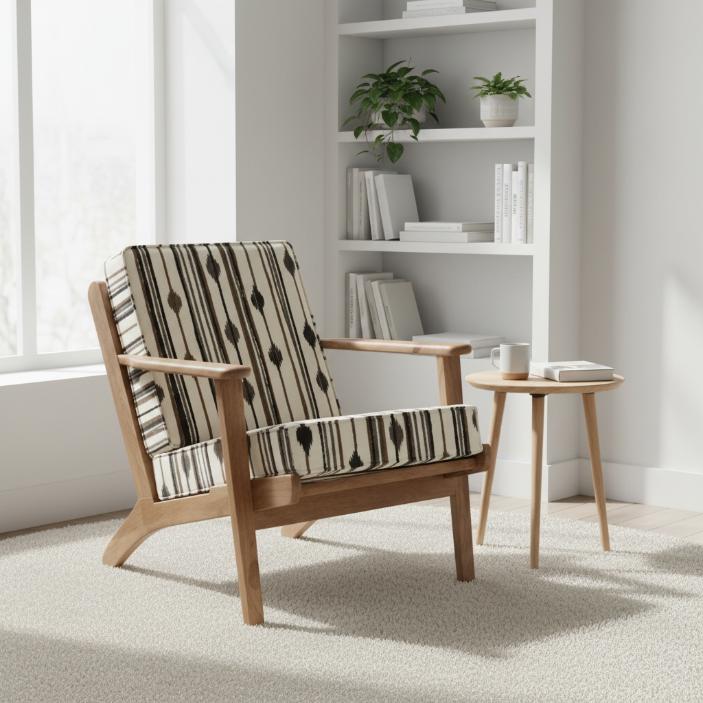 Cefena Armchair With Angular Arms