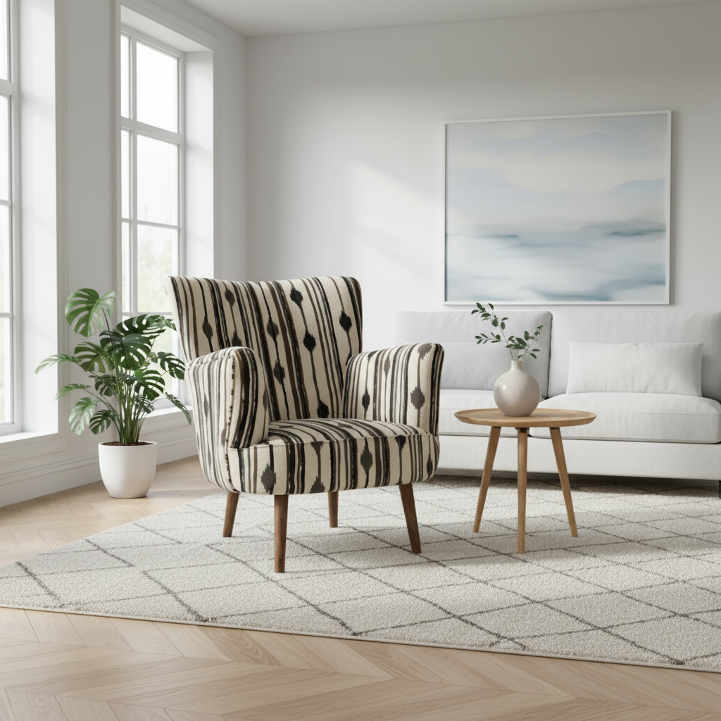 Cefena Armchair With Flared Arms