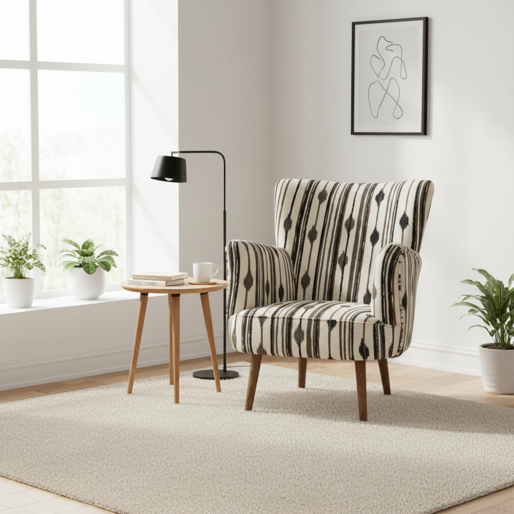 Cefena Armchair With Flared Arms