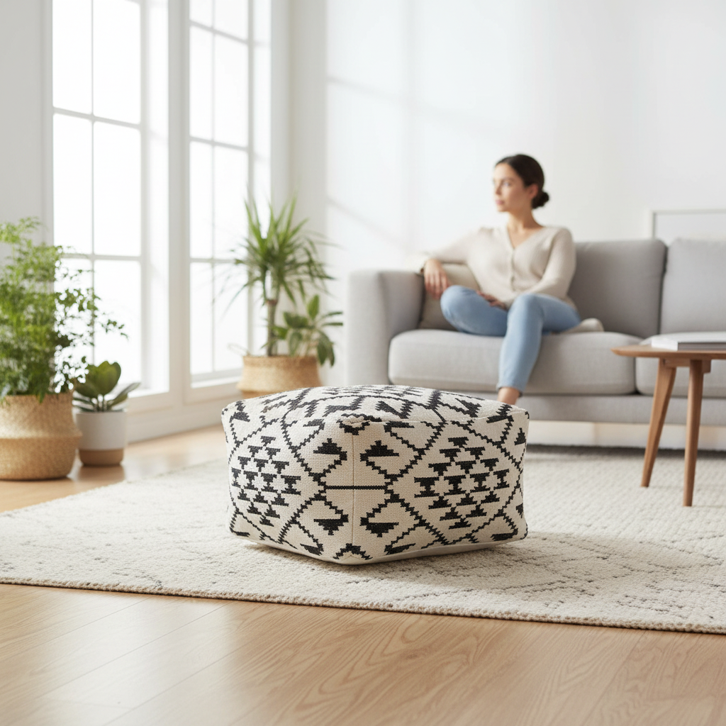Cefena Berber Style Pouffe
