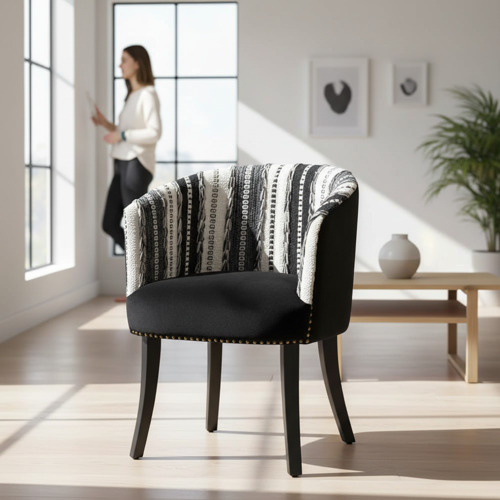 Cefena Black and White Chair