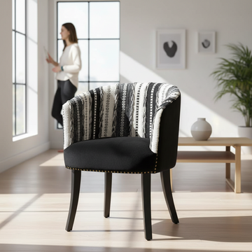 Cefena Black and White Chair