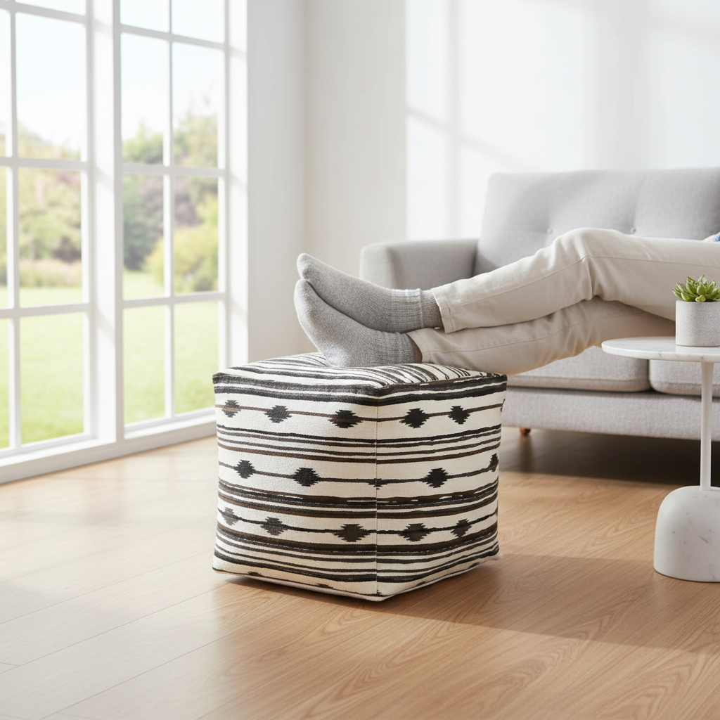 Cefena Square Pouffe